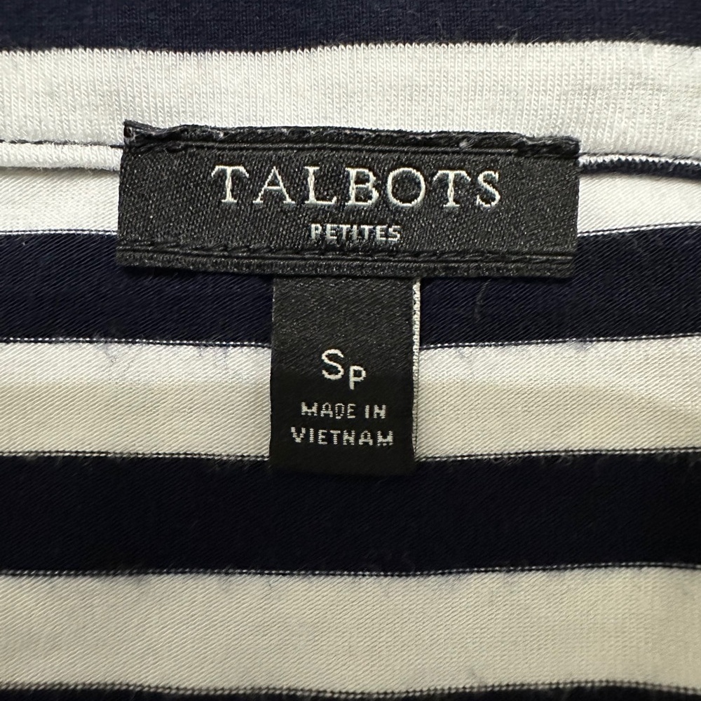 🛍️ Talbots petite white,black strapped top Size SP - Picture 4 of 5